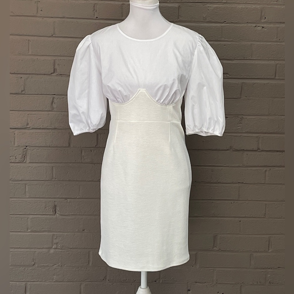 ASOS (NEW) white mix fabric dress 10